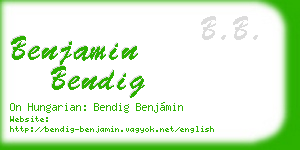 benjamin bendig business card